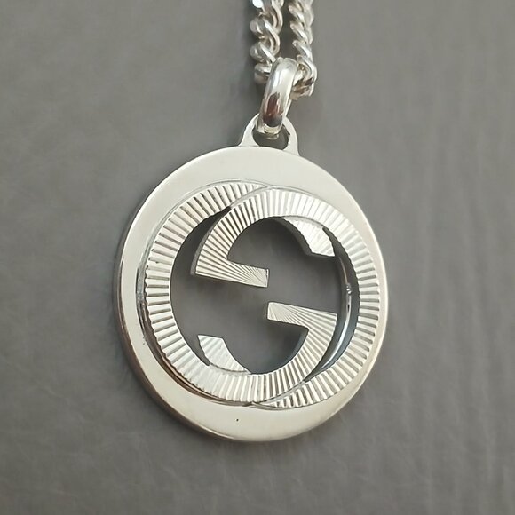 Gucci necklace unisex men women sterling silver marmont interlocking gg - Picture 2 of 11